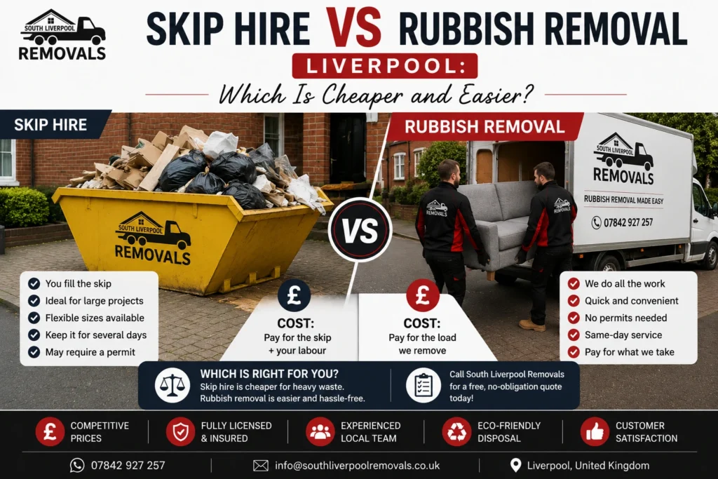 skip hire vs rubbish removal Liverpool