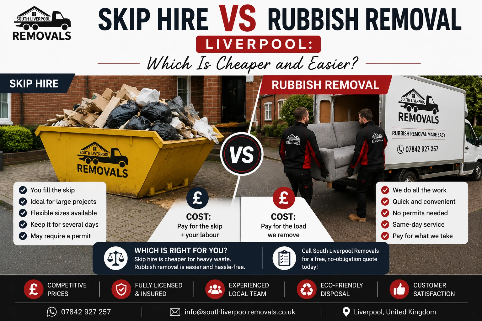 Skip Hire vs Rubbish Removal Liverpool: Which Is Cheaper and Easier?